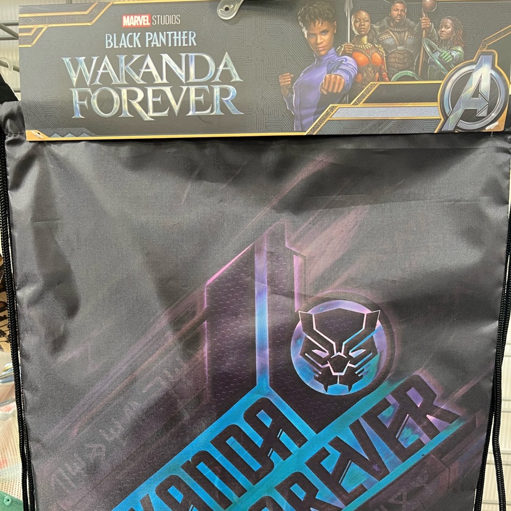 Black Panther Drawstring Napsack Backpack. Brand … - image 1